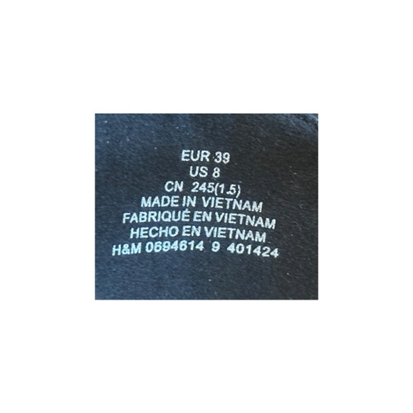 H&M Sandals Wedge Platform Heeled Ankle Strap Cork Fabric Black Women's Size 8 - Picture 8 of 8